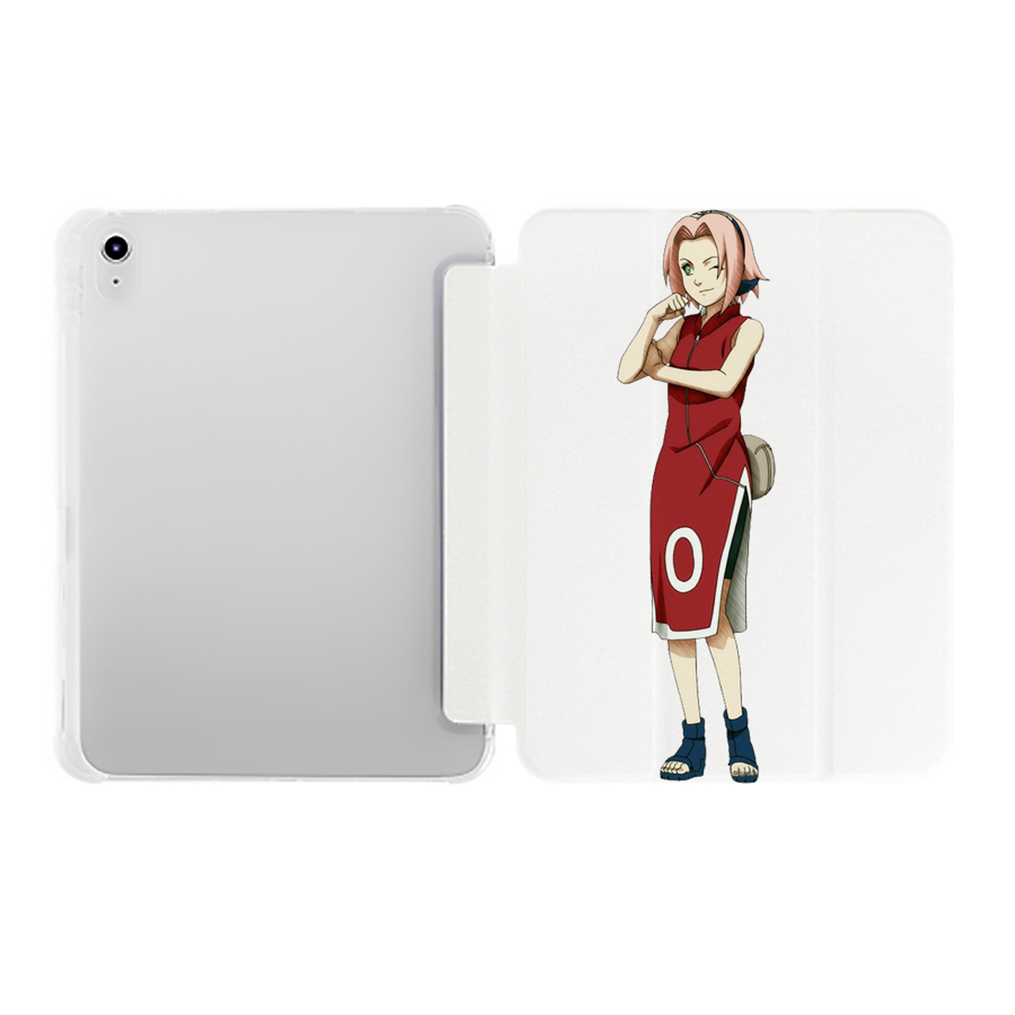 （画像用） NARUTO -ナルト- 春野サクラ Haruno Sakura IPad ケース ペン収納付き 三つ折りスタンド PUレザー×シリコン 対応機種9.5/10.5/10.9インチ